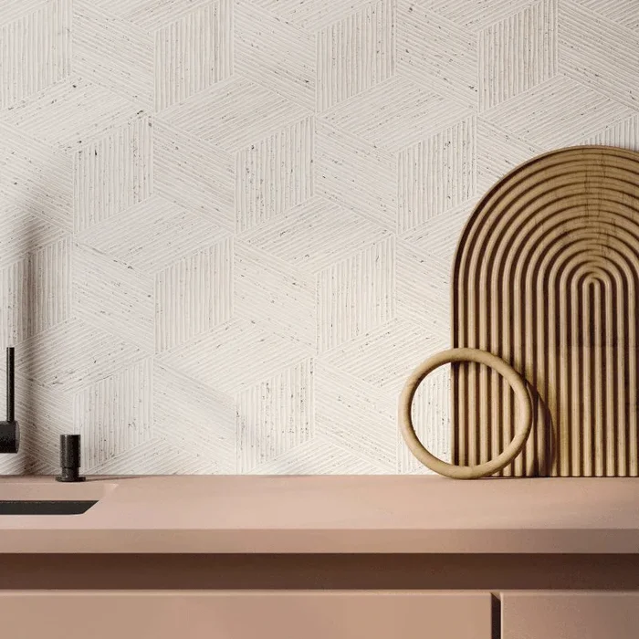 Abk Group Industrie Ceramiche Rettificato 60×120 Cm “Sensi Roma ” Cube White 3D Tech