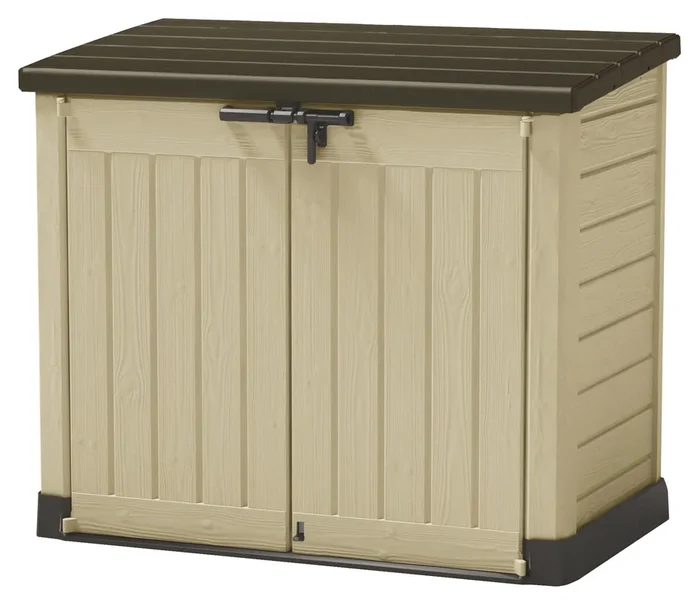 Armadio Porta Attrezzi da Giardino 145,5x125x82 cm in Resina Keter Store It Out Max Beige