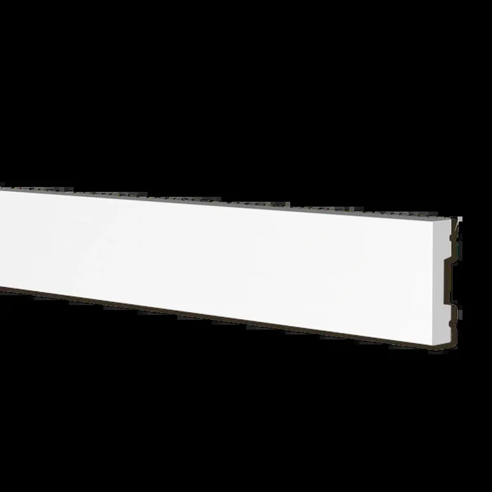 Battiscopa SQUADRATO BIANCO (il più basso) 20x10mm in POLIMERI – Polistrutturato (prezzo al metro)
