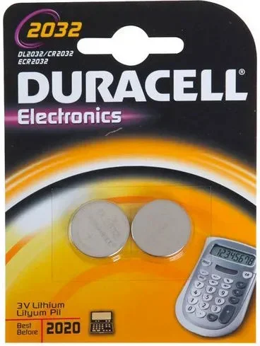 BLISTER 2 BATTERIE 3V A BOTTONE A LITIO CR2032 DURACELL DU22B2