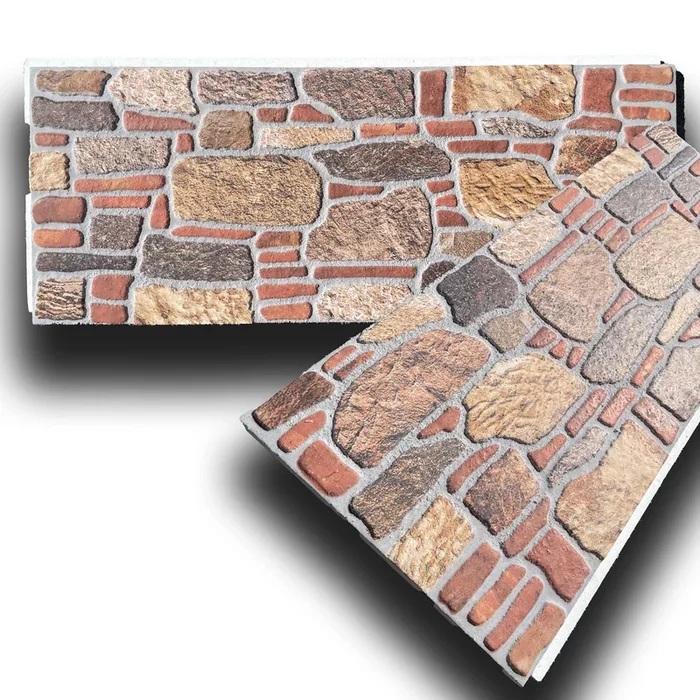 CAPPOTTO esterno – interno Pannello STYROFOAM e PIETRA MISTA 120x50cm spess. 4cm “con incastri “