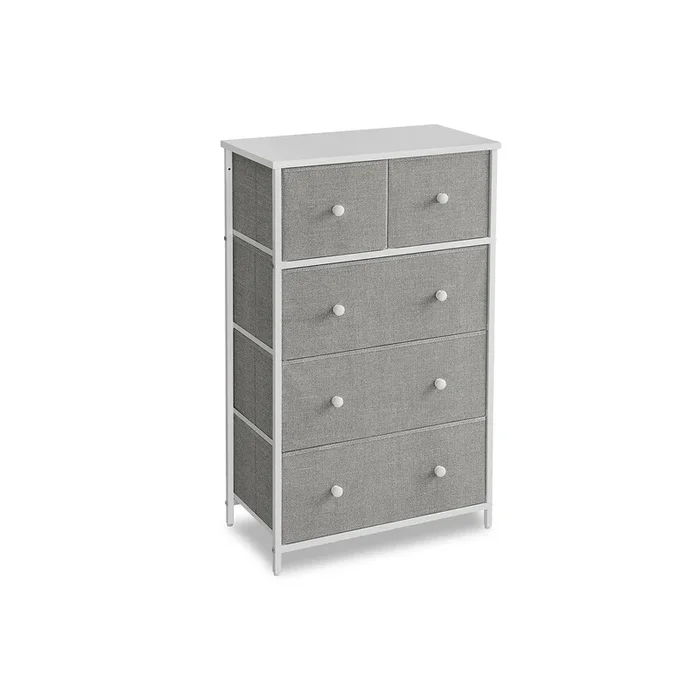 Cassettiera con Cassetti in Tessuto Piano e Fronte in Truciolato