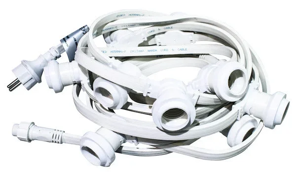 CATENA PORTALAMPADE E27 9 ATTACCHI CAVO IP44 BIANCO LIFE 39.PS27501W