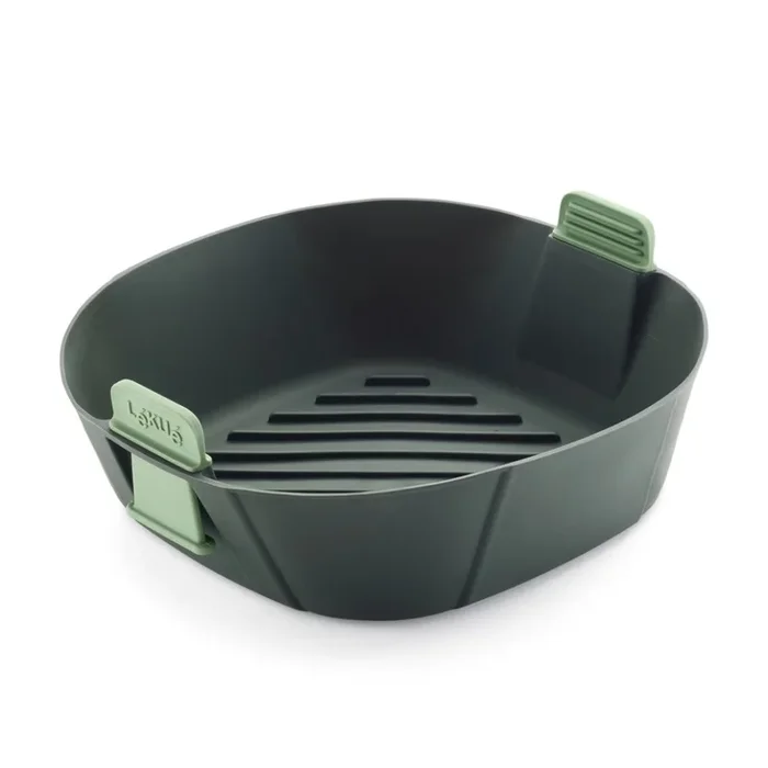 Cestello per friggitrice ad aria calda 22 x 22 cm, verde, silicone, Lékué