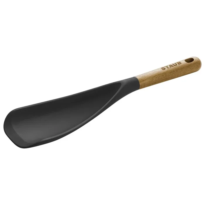 Cucchiaio per mescolare 31 cm, multifunzionale, marrone, in silicone, Staub