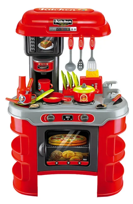 Cucina Giocattolo per Bambini 72x46x61 cm con Utensili Miller Rossa
