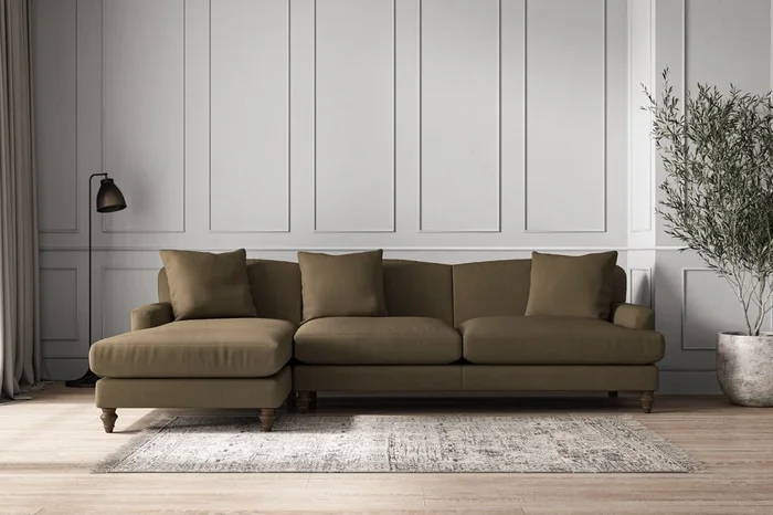 Deni Grand Left Hand Chaise Sofa – Brera Linen Chestnut