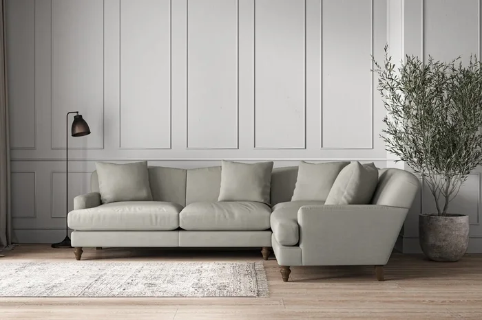 Deni Large Right Hand Corner Sofa – Brera Linen Smoke