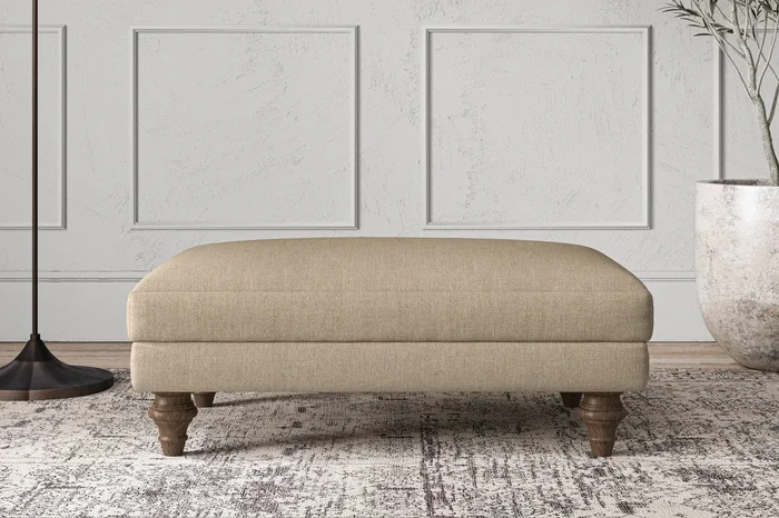 Deni Medium Footstool – Brera Linen Pebble