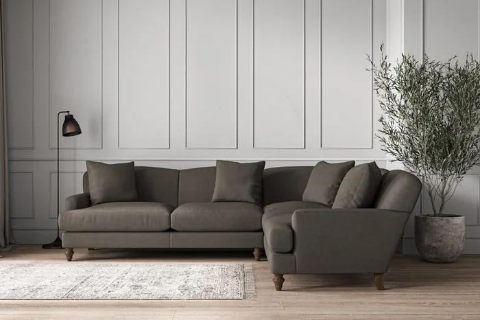 Deni Super Grand Right Hand Corner Sofa – Brera Linen Granite