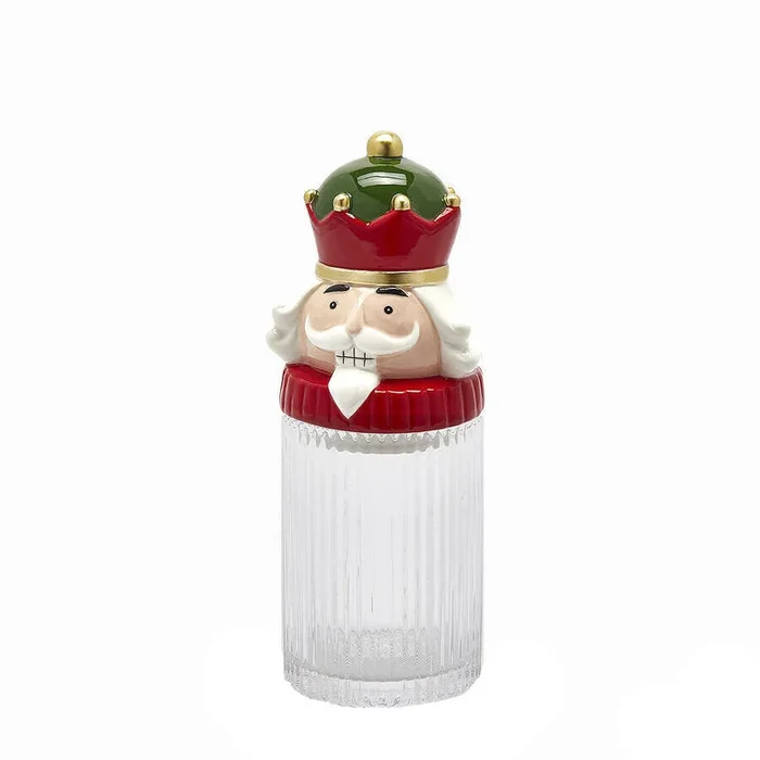 EDG Enzo De Gasperi – Contenitore Soldatino in Vetro con Tappo in Ceramica H25 x Ø11 cm