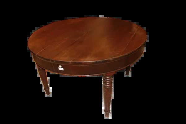 Grande tavolo circolare allungabile di inizio 1800 in legno di noce