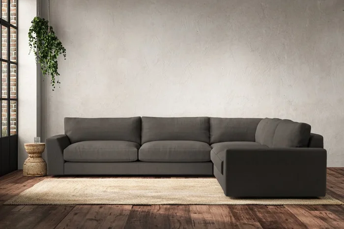 Guddu Grand Right Hand Corner Sofa – Brera Linen Granite