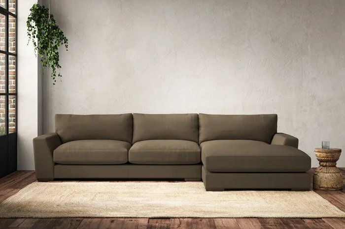 Guddu Gravid Right Hand Hand Chaise Sofa – Brera Linen Chestnut