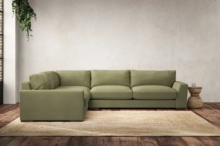 Guddu Great Left Hand Corner Sofa – Brera Linen Sage