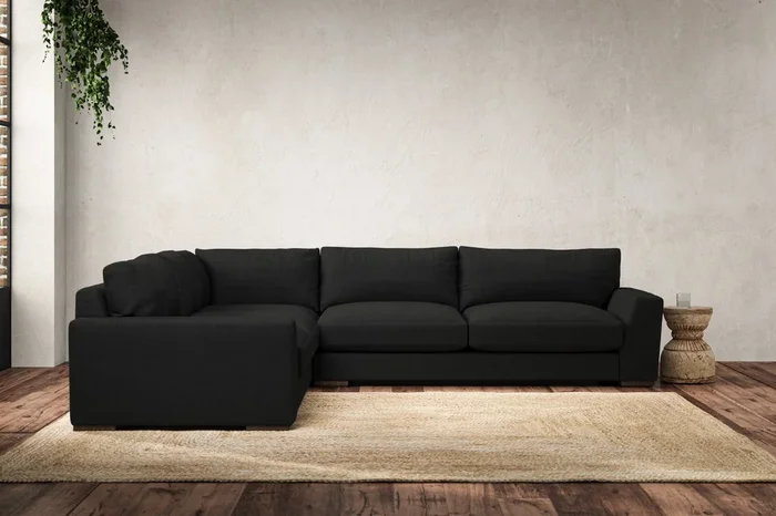 Guddu Orotund Left Hand Corner Sofa – Brera Linen Charcoal