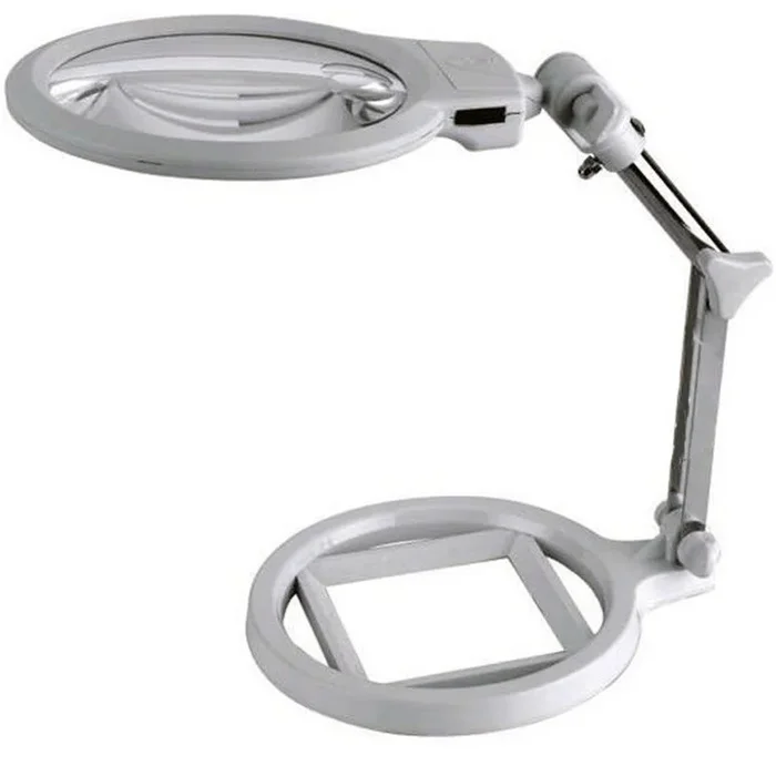LAMPADA LENTE DI INGRANDIMENTO DA TAVOLO CON LUCE 2 LED PORTATILE 130 MM A 26MM