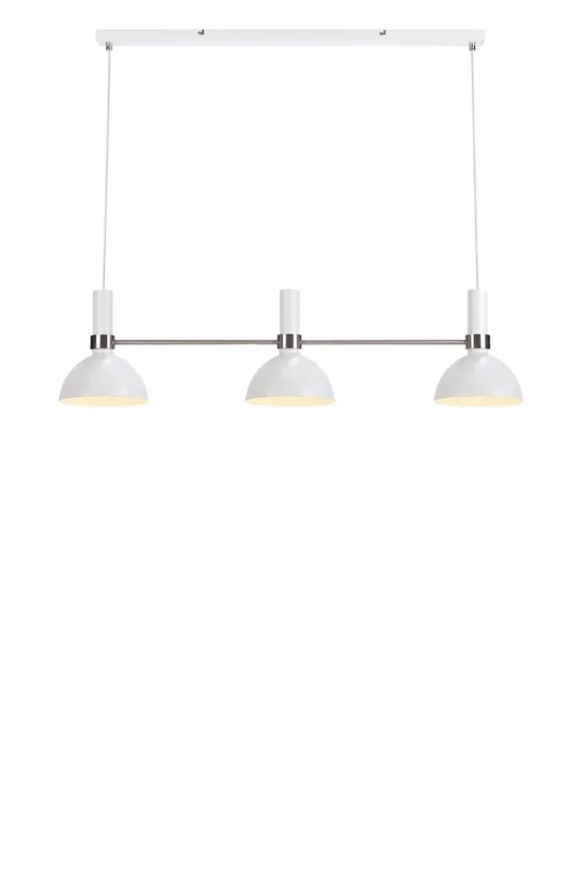 LARRY Lampadario 3L Bianco/Acciaio