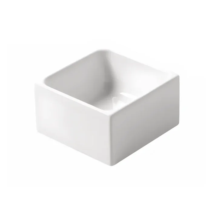 Lavabo D’Appoggio 25×25 Cm Azzurra Ceramica “Elegance Squared ” Bianco Lucido