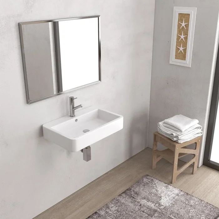 Lavabo Sospeso 60×40 Cm Karag “Contour ” Bianco Lucido