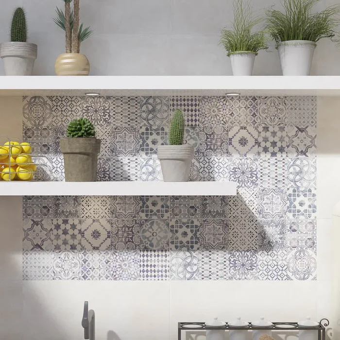 Madison County White/Blue – Rivestimento Effetto Cementine 25×60