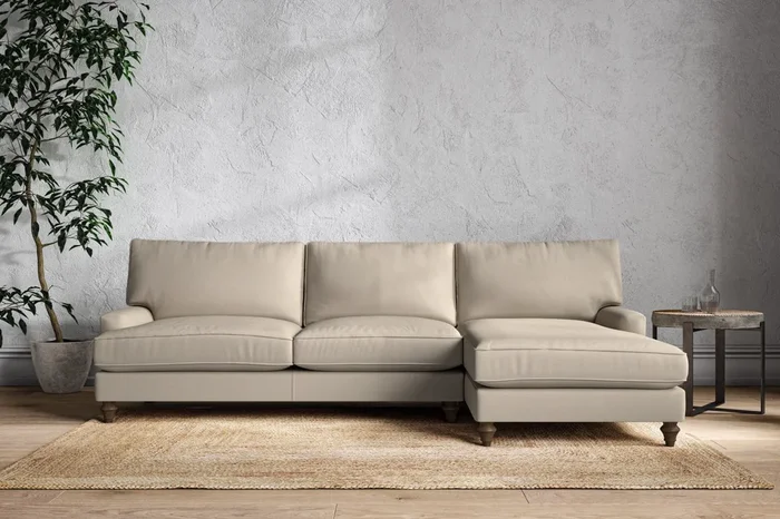 Marri Grand Right Hand Chaise Sofa – Recycled Cotton Stone