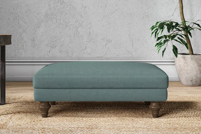 Marri Medium Footstool – Recycled Cotton Airforce