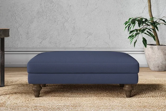 Marri Medium Footstool – Recycled Cotton Navy