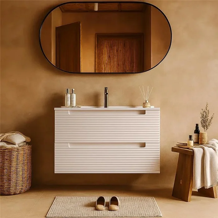 Mobile bagno canapa 80×45 Mango con lavabo in ceramica lucida