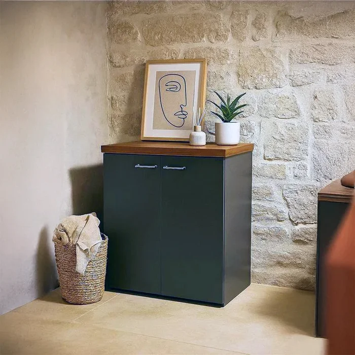 Mobile multiuso 71×65 lavanderia referable ante grigio opaco height noce