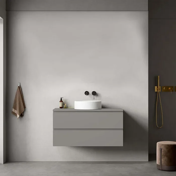 Mobile River bagno sospeso 100 cm Grigio Londra per Lavabo d’appoggio Senza Specchio – Fiji Paint Top