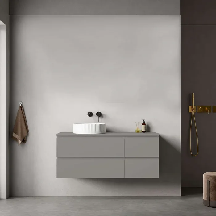 Mobile River bagno sospeso reversibile 120 cm Grigio Londra per Lavabo d’appoggio Senza Specchio – Fiji Paint Top