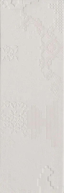 Mutina Bas Relief Piastrella Trafilato Cm 18×54 Patchwork Relief Bianco
