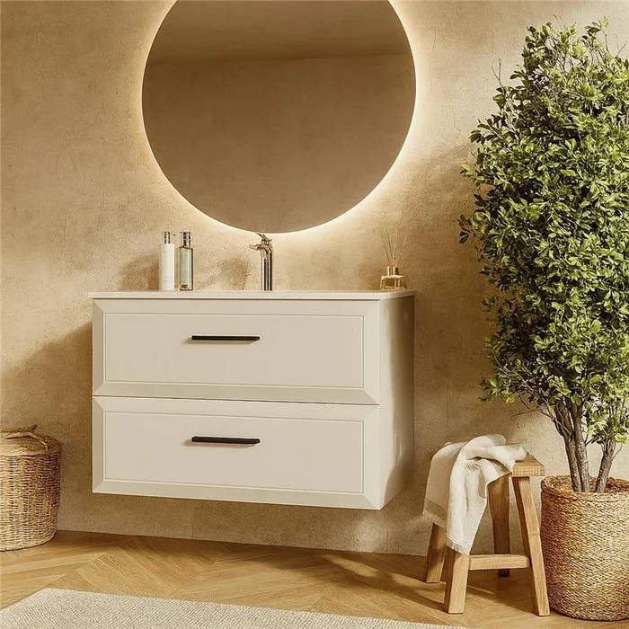 Nomadic bagno canapa 100×45 Praga referable cassetti piano confining con lavabo in ceramica