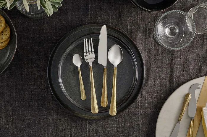 Osko Cutlery Set – Brushed Gold (Set of 16)