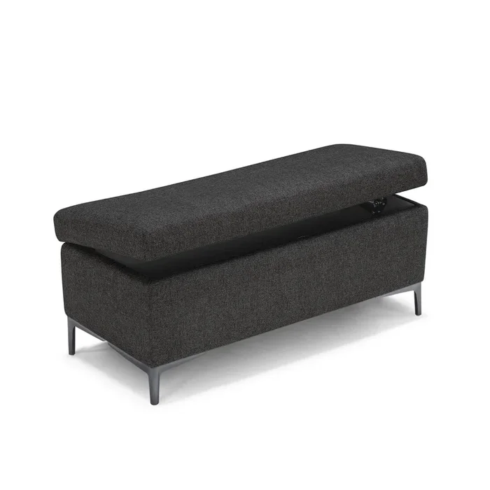 Panca Contenitore Made in Italy in Tessuto Tramato Antracite – AVIGLIANA 110×50 cm