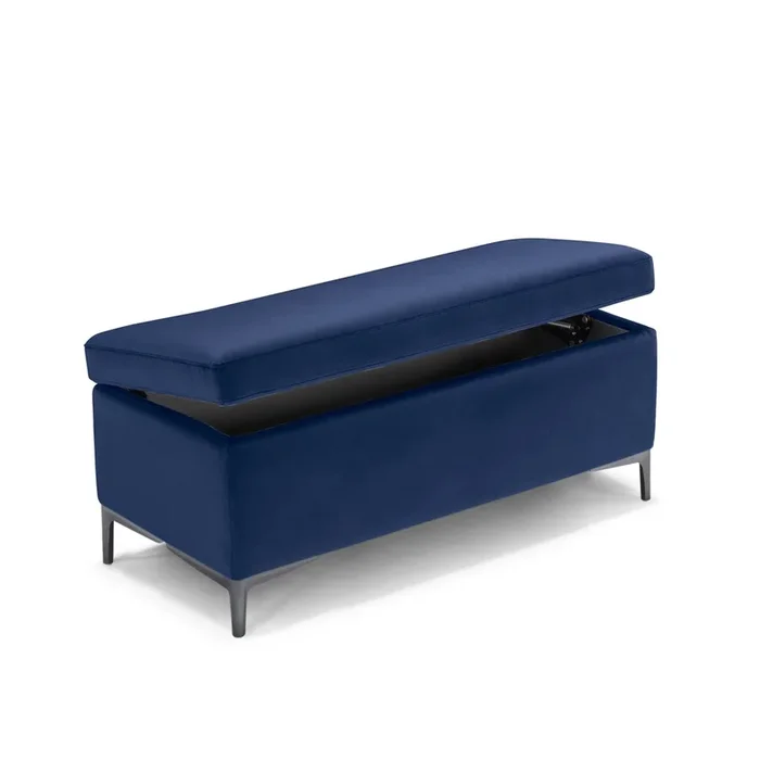 Panca Contenitore Made in Italy in Velluto Blu – AVIGLIANA 110×50 cm
