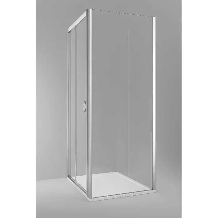 Parete Fissa Per Box Doccia Angolare Est.91-96 Cm Giava “Tonga ” Argento Lucido/Vetro Trasparente