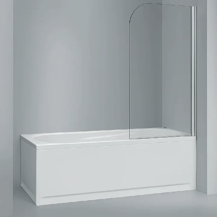 Parete Sopravasca Girevole Versione Dx 80 Cm Giava Argento Lucido/Vetro Trasparente
