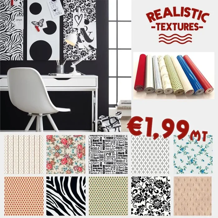 Pellicola adesiva effetto Gigli, fiori, zebra per cucine, pareti, tavoli, mobili