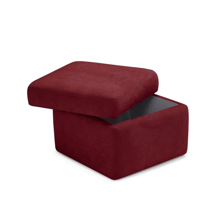 Pouf Contenitore Made in Italy in Tessuto Cinigliato Bordeaux – VULGANO