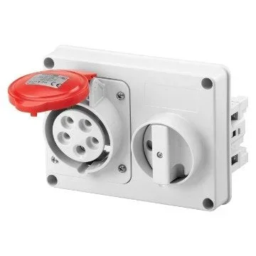 PRESA INTERBLOCCATA ORIZZONTALE SENZA FONDO SENZA BASE PORTAFUSIBILI 3P+N+T 16A 346-415V 50/60HZ IP44 GEWISS GW66109