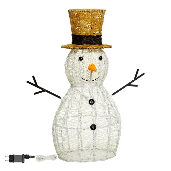Pupazzo di neve decorazione natalizia con LED 70 cm