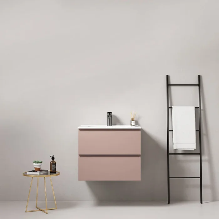 Roving bagno sospeso 60 cm Rosa Retro Lavabo in Ceramica Senza Specchio – Fiji Paint