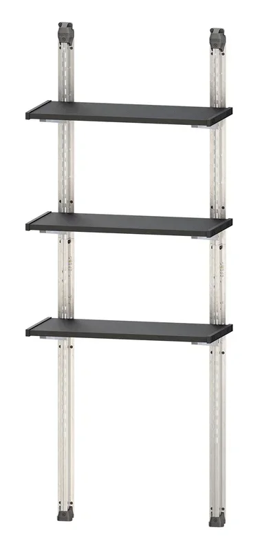 Scaffalatura 3 Ripiani per Casetta da Giardino 70×30 cm Altezza Regolabile Struttura in Metallo Keter Shelving Kit 70