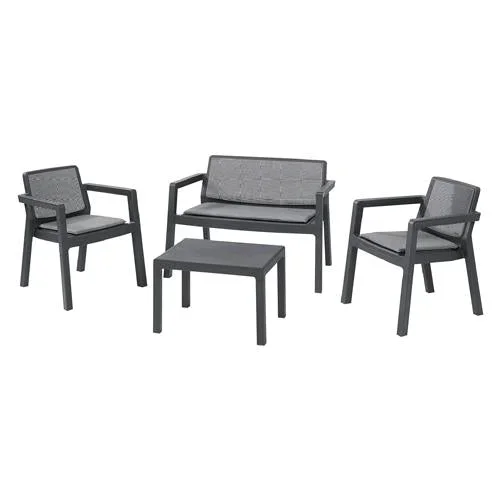 Set Da Giardino Polipropilene ‘Emily Lounge’ Colore Graphite