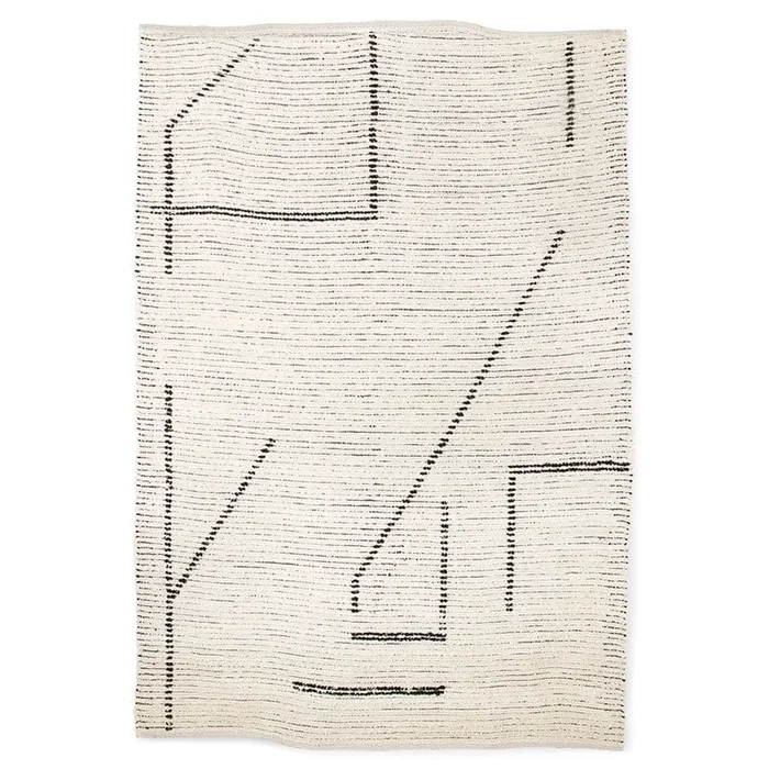 Tappeto in cotone tessuto a mano crema/nero (200×300) by HK Living