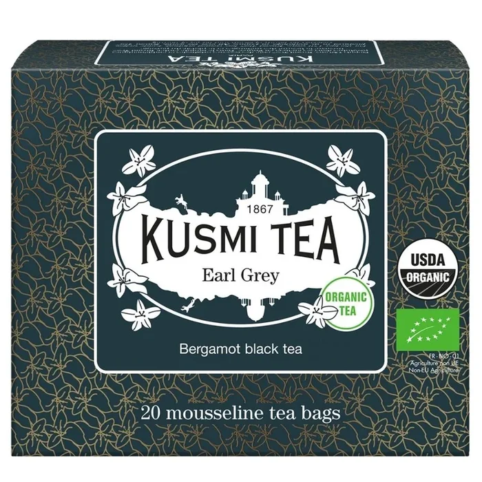 Tè nero EARL GREY, 20 bustine di tè in mussola, Kusmi Tea