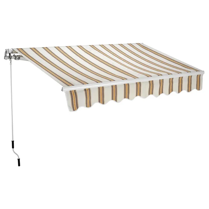 Tenda da Sole Barra Quadra 200×250 cm Tessuto in Poliestere Riga Beige