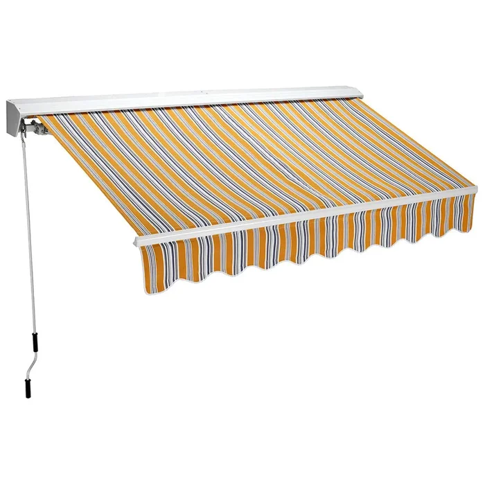Tenda da Sole Semicassonata 200×300 cm Tessuto in Poliestere Riga Gialla